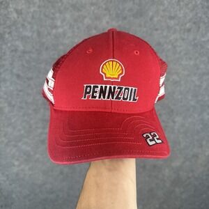 Nascar Team Penske Pennzoil #22 Joey Logano Hat Cap Red Mesh Back Trucker